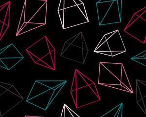 Seamless pattern in Triangles abstract retro design