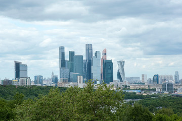 MOSCOW, RUSSIA - June, 04, 2017 A view of the skyscrapers of the business center of Moscow City in Moscow.
