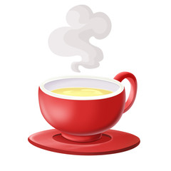 Soup in a bowl red