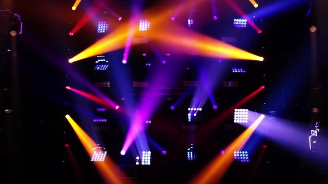 Club laser light show. Abstract lighting background. Disco stage laser equipment