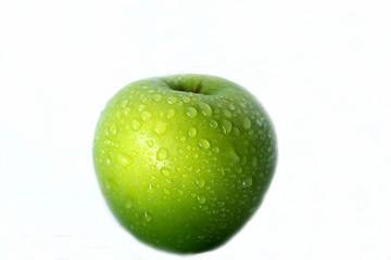Green apple   on   white background
