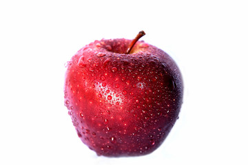 Fresh red apple  on white background