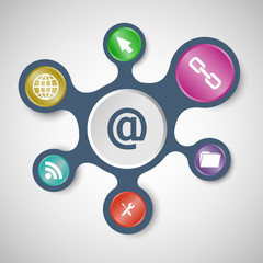 Website infographic templates with connected metaballs