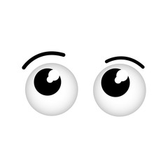cartoon eyes icon over white background vector illustration