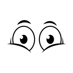 cartoon eyes icon over white background vector illustration