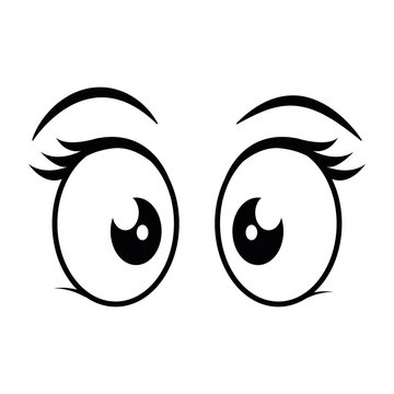 cartoon eyes icon over white background vector illustration