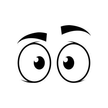 cartoon eyes icon over white background vector illustration