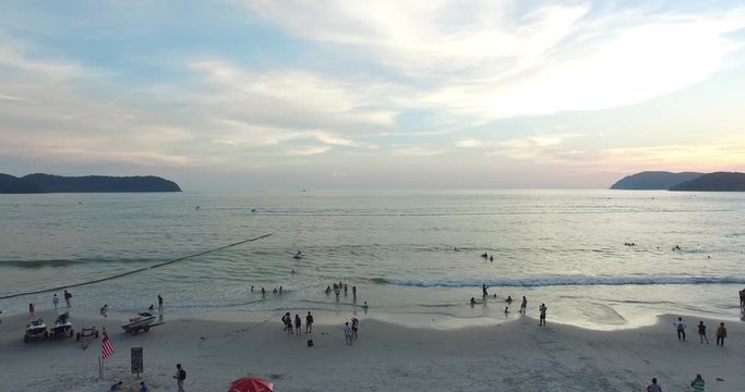 aerias of beautiful beach of cenang langkawi