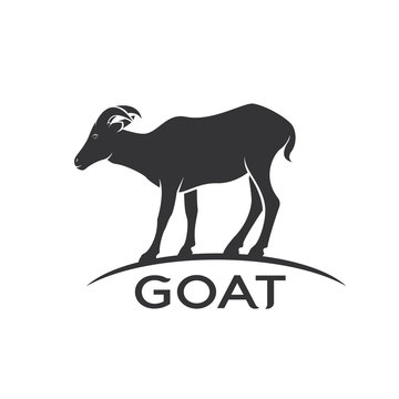 Vector of a goats mountain on white background. Wild Animals.