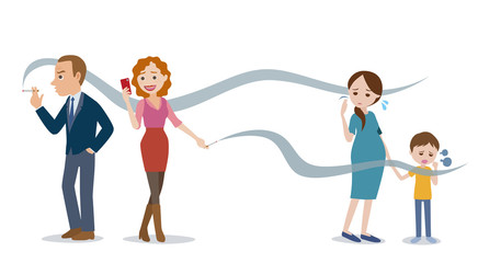 passive smoking concept, second-hand smoking, involuntary smoking