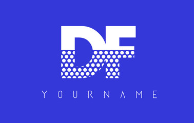 Fototapeta premium DF D F Dotted Letter Logo Design with Blue Background.