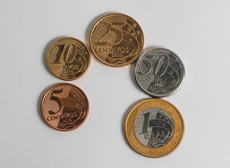 Current brazilian coins real in order