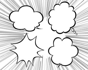 漫画の吹き出し、集中線