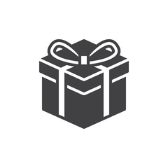 Gift box icon vector, filled flat sign, solid pictogram isolated on white. Present symbol, logo illustration. Pixel perfect