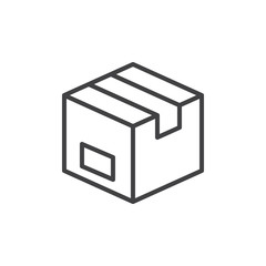 Parcel box line icon, outline vector sign, linear style pictogram isolated on white. Symbol, logo illustration. Editable stroke. Pixel perfect