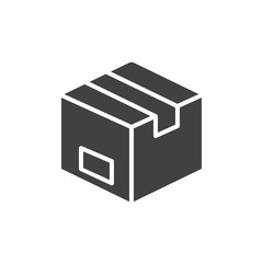 Parcel box icon vector, filled flat sign, solid pictogram isolated on white. Symbol, logo illustration. Pixel perfect