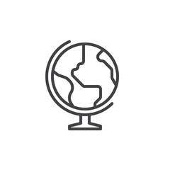 Obraz premium Earth globe line icon, outline vector sign, linear style pictogram isolated on white. Symbol, logo illustration. Editable stroke. Pixel perfect