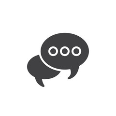 Speech bubble icon vector, filled flat sign, solid pictogram isolated on white. Chat symbol, logo illustration. Pixel perfect