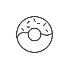 Doughnut line icon, outline vector sign, linear style pictogram isolated on white. Symbol, logo illustration. Editable stroke. Pixel perfect