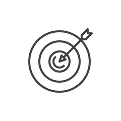 Target line icon, outline vector sign, linear style pictogram isolated on white. Symbol, logo illustration. Editable stroke. Pixel perfect