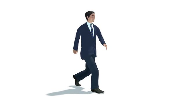 Walking politician 3D animation
