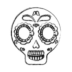 mexican skull icon over white background vector illustration