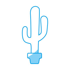 cactus in a pot icon over white background vector illustration