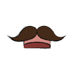 mustache icon over white background colorful design vector illustration
