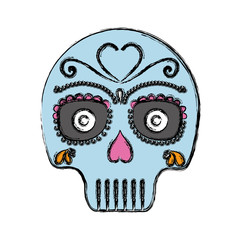 mexican skull icon over white background colorful design vector illustration
