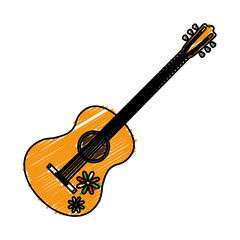 Obraz premium guitar instrument icon over white background colorful design vector illustration