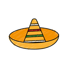 mexican hat icon over white background colorful design vector illustration