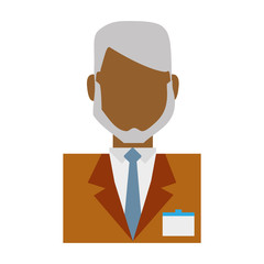 hotel receptionist man icon over white background colorful design vector illustration