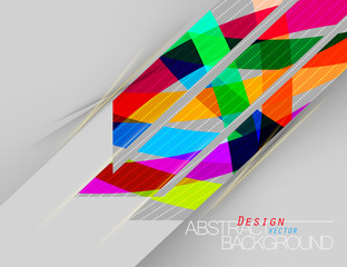 Colorful shapes geometry scene vector abstract wallpaper on  a gray background