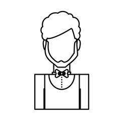 hotel waiter man icon over white background vector illustration