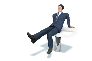 Politician sitting illustration