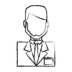 hotel receptionist man icon over white background vector illustration