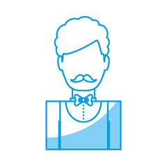 hotel waiter man icon over white background vector illustration