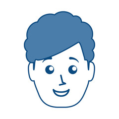 cartoon Man face icon over white background vector illustration