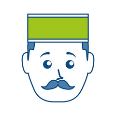 cartoon bellboy man icon over white background colorful design vector illustration