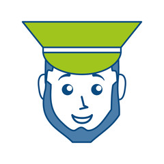 cartoon bellboy man icon over white background colorful design vector illustration