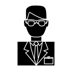hotel receptionist man icon over white background vector illustration