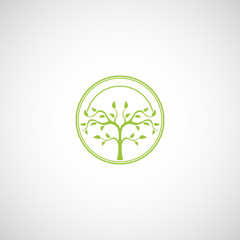 Abstract tree vector logo design template.
