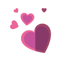 hearts romantic cartoon icon vector illustration graphic design