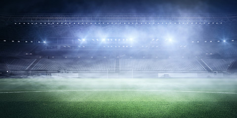 Foggy soccer field - Powered by Adobe