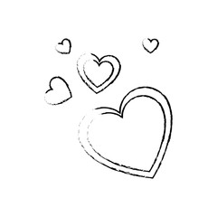 hearts romantic cartoon icon vector illustration graphic design