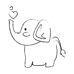elephant affectionate cartoon icon vector illustration graphic design
