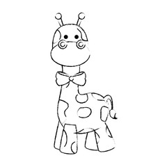 giraffe cute cartoon icon vector illustration graphic design