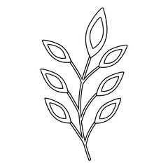 stem with leaves icon over white background vector illustration