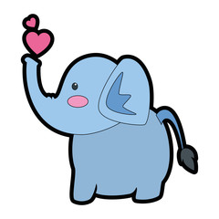 elephant affectionate cartoon icon vector illustration graphic design