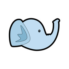elephant head cartoon icon vector illustration graphic design